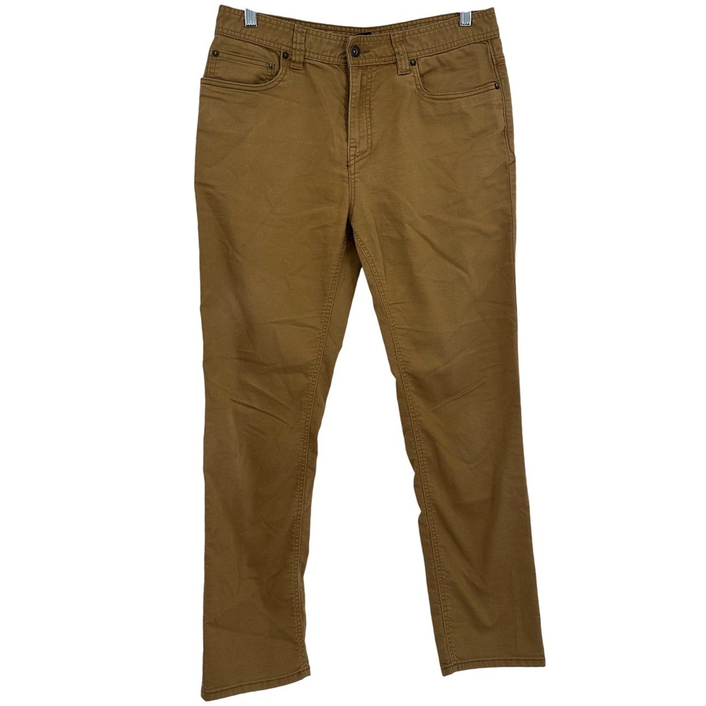 PrAna Bridger Slim Fit Pants Mens 33x32 Brown Organic Cotton Stretch Outdoor